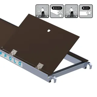 Mobile aluminum scaffold CT26 - 75 cm x 190 cm x 3 m - Euroscaffold