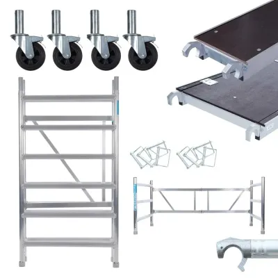 Mobile aluminum scaffold CT26 - 90 cm x 190 cm x 4 m + 30 cm platform