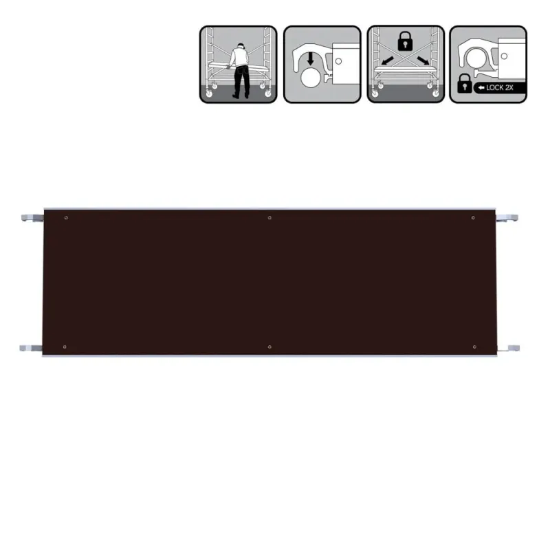 Euroscaffold platform without hatch - 60 cm x 190 cm - easy assembly