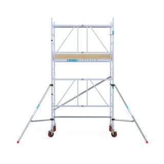 Rusztowanie jezdne aluminiowe - 90 cm x 190 cm x 4,7 m - reg. koła
