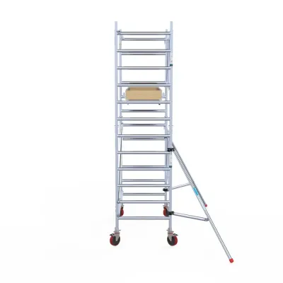 Mobile aluminum scaffold - 90 cm x 190 cm x 4.7 m - adjustable wheels