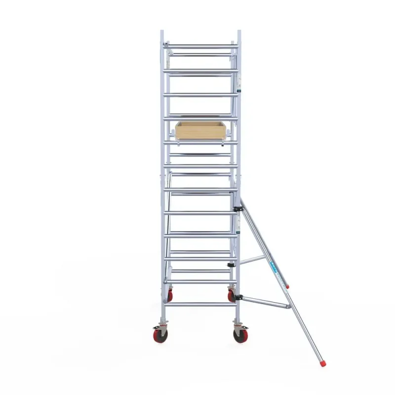 Mobile aluminum scaffold - 90 cm x 190 cm x 4.7 m - adjustable wheels