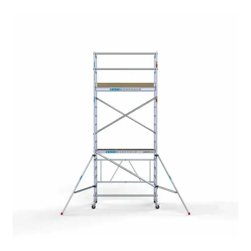 Mobile aluminum scaffold 90 cm x 190 cm x 5.8 m + additional stabilizers