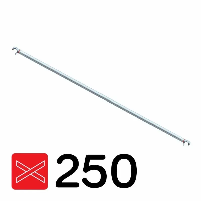 Diagonal aluminum brace for scaffolding with a length of 250 cm - quality