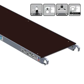 Platforma Euroscaffold bez włazu - 60 cm x 250 cm - łatwy montaż