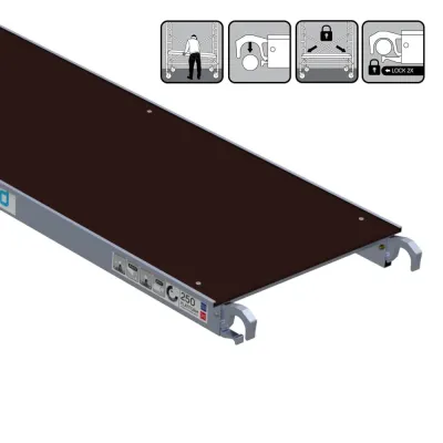 Platforma Euroscaffold bez włazu - 60 cm x 250 cm - łatwy montaż