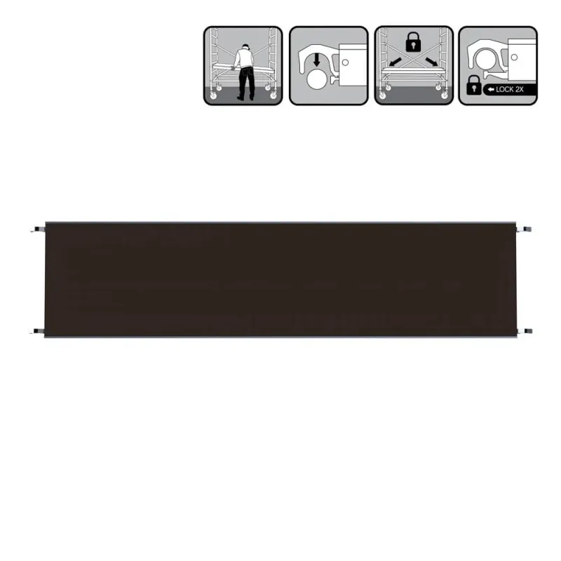Platforma Euroscaffold bez włazu - 60 cm x 250 cm - łatwy montaż
