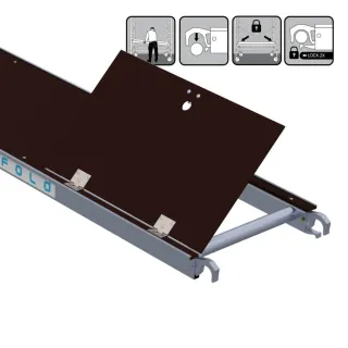 Platforma Euroscaffold z włazem - 60 cm x 250 cm - łatwy montaż