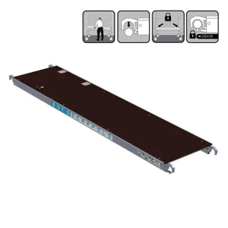 Platforma Euroscaffold z włazem - 60 cm x 250 cm - łatwy montaż