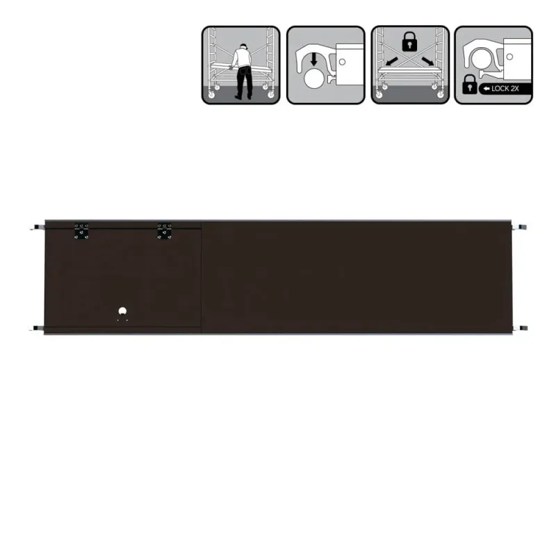 Platforma Euroscaffold z włazem - 60 cm x 250 cm - łatwy montaż