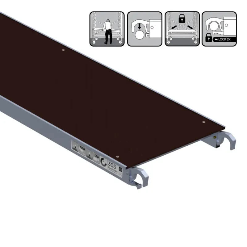 Platforma Euroscaffold bez włazu - 60 cm x 305 cm - łatwy montaż