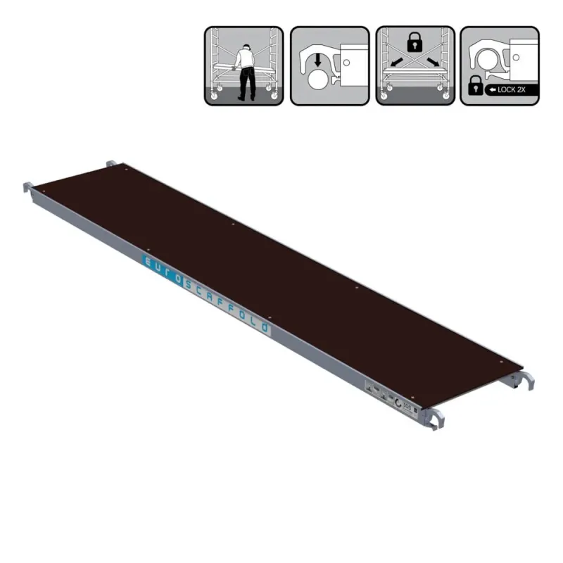 Platforma Euroscaffold bez włazu - 60 cm x 305 cm - łatwy montaż