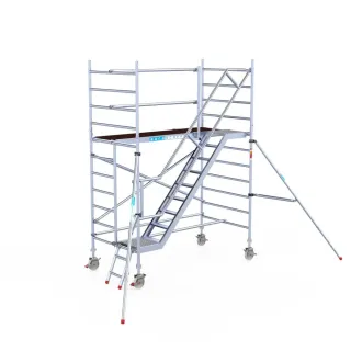 Rusztowanie aluminiowe - wieża schodowa - 135 cm x 250 cm x 4,2 m