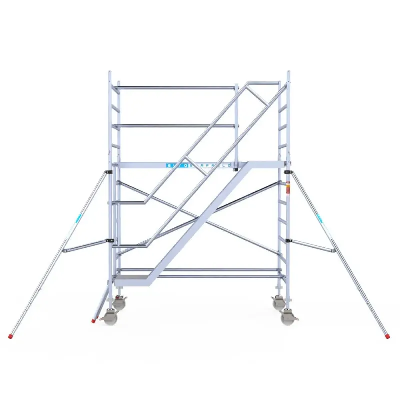 Rusztowanie aluminiowe - wieża schodowa - 135 cm x 250 cm x 4,2 m