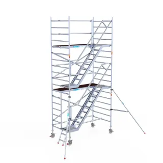 Rusztowanie aluminiowe - wieża schodowa - 135 cm x 250 cm x 6,2 m