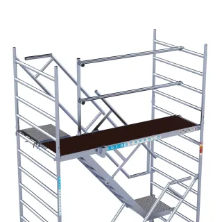 Rusztowanie aluminiowe - wieża schodowa - 135 cm x 250 cm x 8,2 m