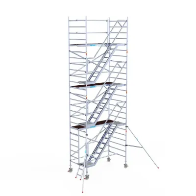 Rusztowanie aluminiowe - wieża schodowa - 135 cm x 250 cm x 8,2 m