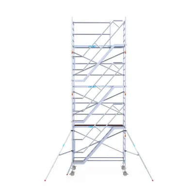 Rusztowanie aluminiowe - wieża schodowa - 135 cm x 250 cm x 8,2 m