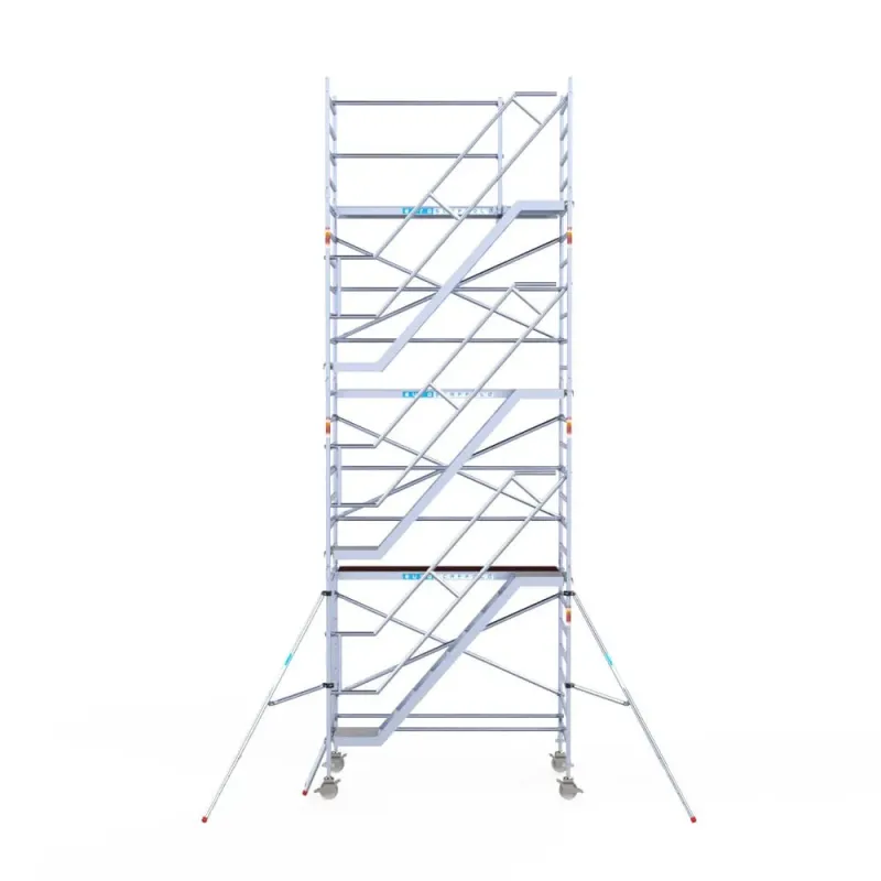 Rusztowanie aluminiowe - wieża schodowa - 135 cm x 250 cm x 8,2 m