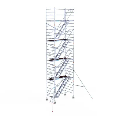 Rusztowanie aluminiowe - wieża schodowa - 135 cm x 250 cm x 10,2 m