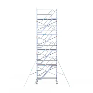 Rusztowanie aluminiowe - wieża schodowa - 135 cm x 250 cm x 10,2 m