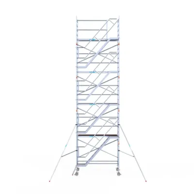 Rusztowanie aluminiowe - wieża schodowa - 135 cm x 250 cm x 10,2 m