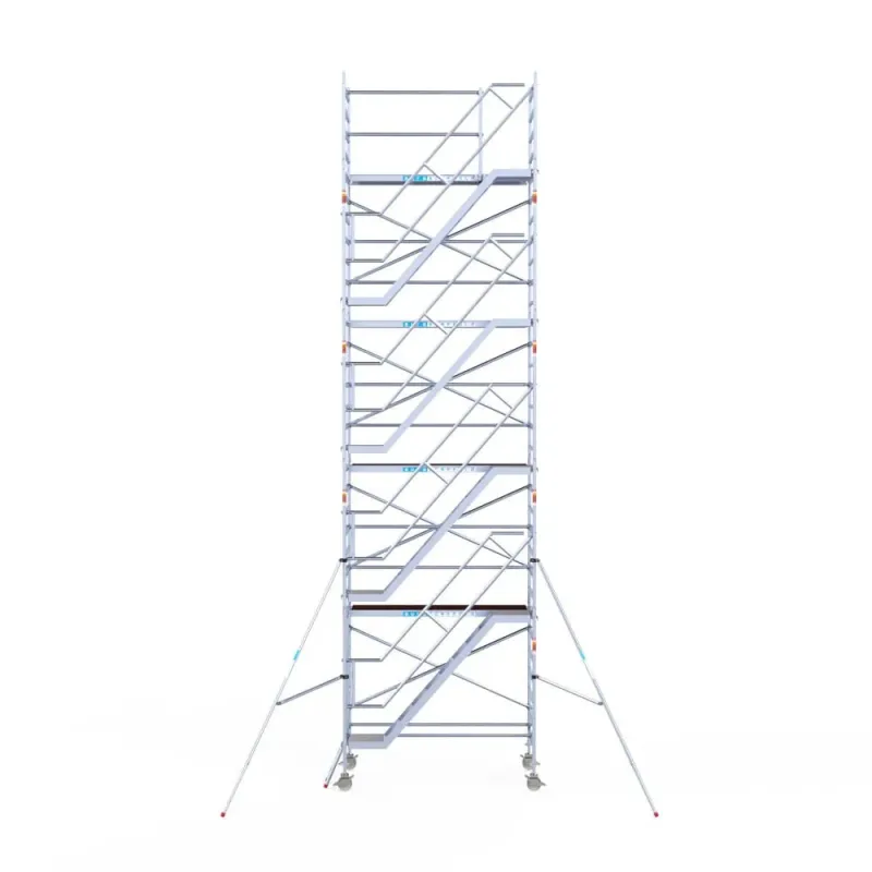 Rusztowanie aluminiowe - wieża schodowa - 135 cm x 250 cm x 10,2 m