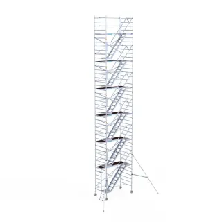 Rusztowanie aluminiowe - wieża schodowa - 135 cm x 250 cm x 14,2 m