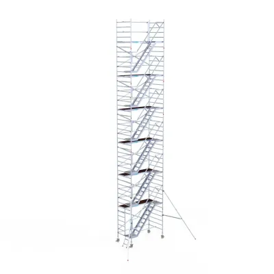 Rusztowanie aluminiowe - wieża schodowa - 135 cm x 250 cm x 14,2 m