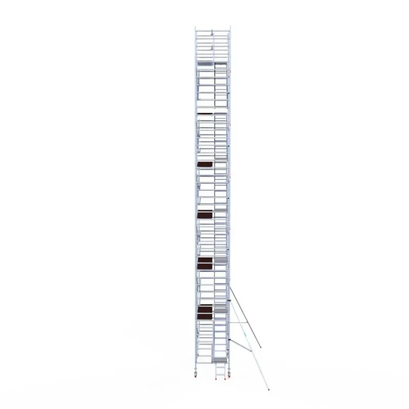 Rusztowanie aluminiowe - wieża schodowa - 135 cm x 250 cm x 14,2 m