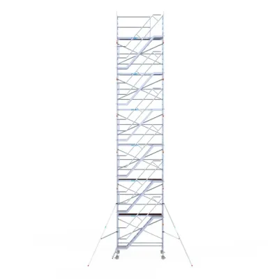 Rusztowanie aluminiowe - wieża schodowa - 135 cm x 250 cm x 14,2 m