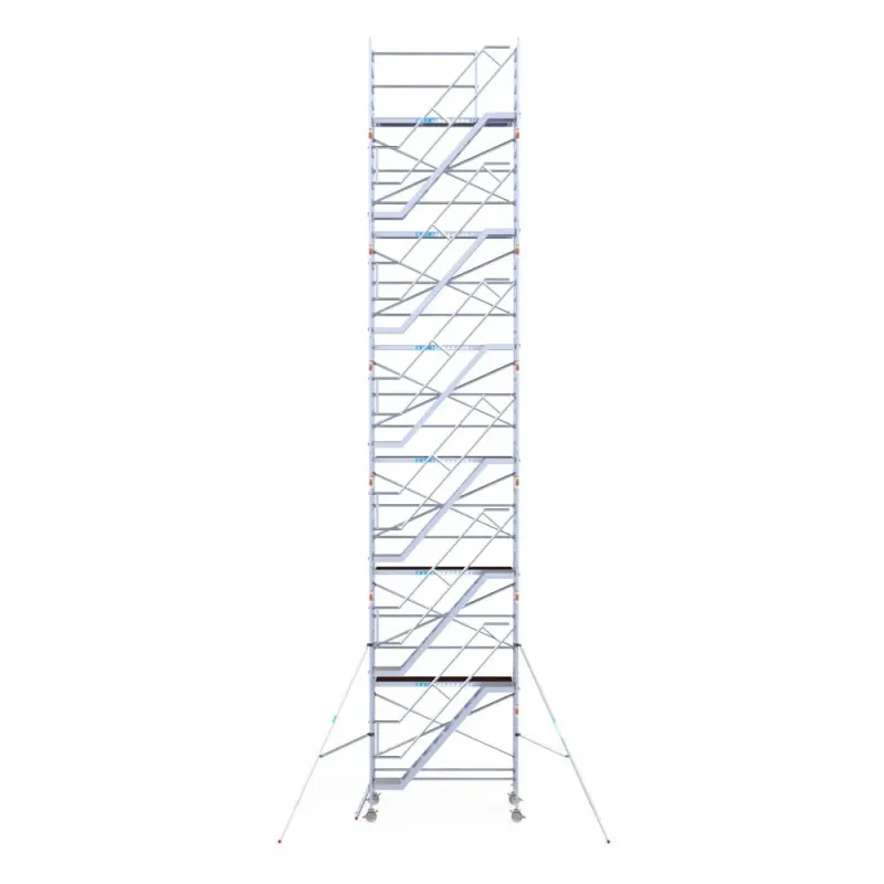 Rusztowanie aluminiowe - wieża schodowa - 135 cm x 250 cm x 14,2 m