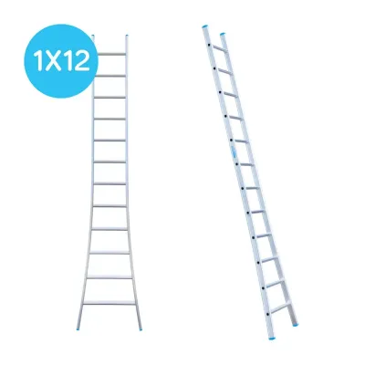Drabina wygięta Eurostairs (Euroscaffold) 1 x 12 - wysokość robocza 4,25 m