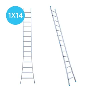 Drabina wygięta Eurostairs (Euroscaffold) 1 x 14 - wysokość robocza 4,75 m