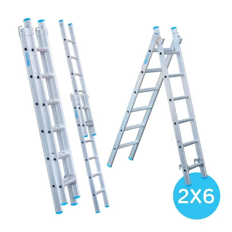 Drabina Eurostairs (Euroscaffold) 2 x 6 - wysokość robocza do 3,75 m