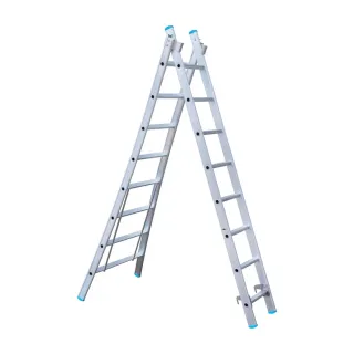 Drabina wygięta dwuelementowa Eurostairs (Euroscaffold) 2 x 8 - wysokość robocza do 4,50 m