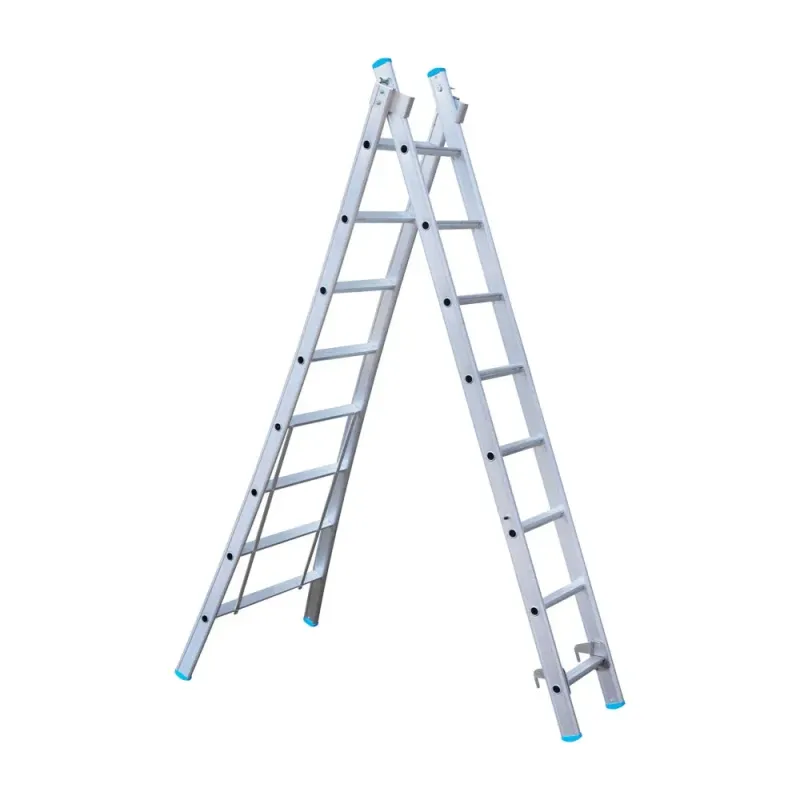 Drabina wygięta dwuelementowa Eurostairs (Euroscaffold) 2 x 8 - wysokość robocza do 4,50 m