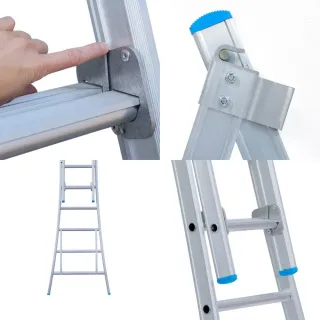 Drabina wygięta dwuelementowa Eurostairs (Euroscaffold) 2 x 8 - wysokość robocza do 4,50 m