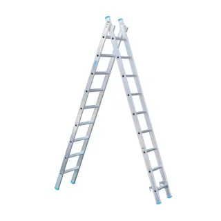 Drabina dwuelementowa Eurostairs (Euroscaffold) 2 x 9 - wysokość robocza do 5 m