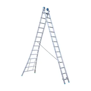 Drabina wygięta dwuelementowa Eurostairs (Euroscaffold) 2 x 14 - wysokość robocza do 7,5 m