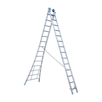Drabina wygięta dwuelementowa Eurostairs (Euroscaffold) 2 x 14 - wysokość robocza do 7,5 m