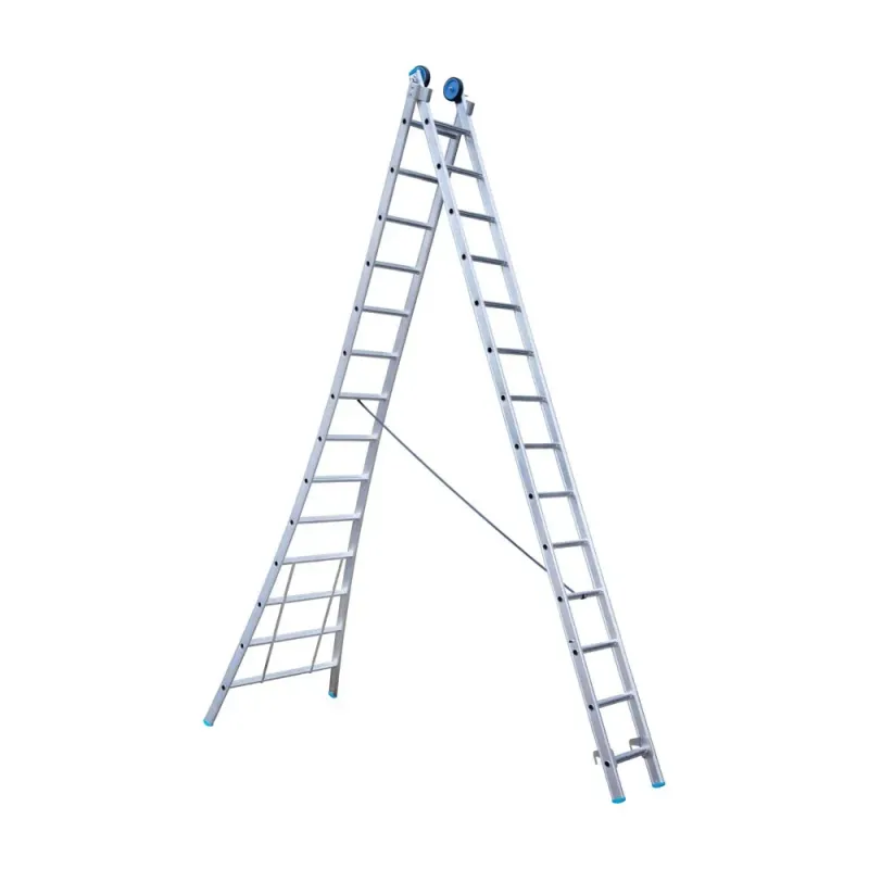 Drabina wygięta dwuelementowa Eurostairs (Euroscaffold) 2 x 14 - wysokość robocza do 7,5 m