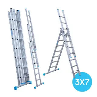 Drabina trzyelementowa Eurostairs 3 x 7 - wysokość robocza do 5,5 m