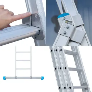 Drabina trzyelementowa Eurostairs 3 x 7 - wysokość robocza do 5,5 m