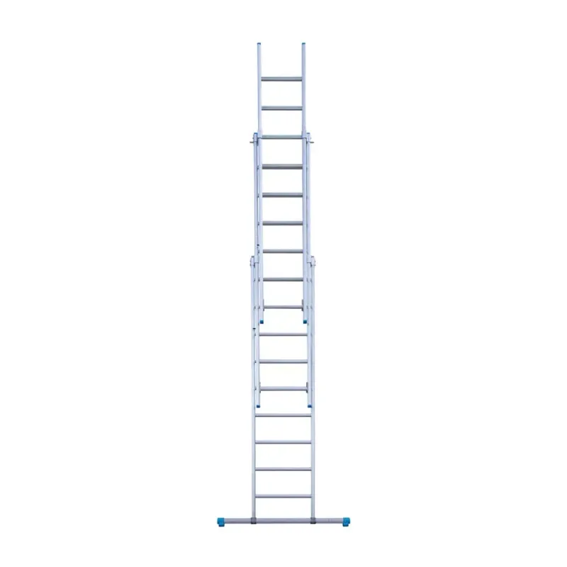 Stabilna drabina trzyelementowa Eurostairs (Euroscaffold) 3 x 9 - wysokość robocza do 6,5 m