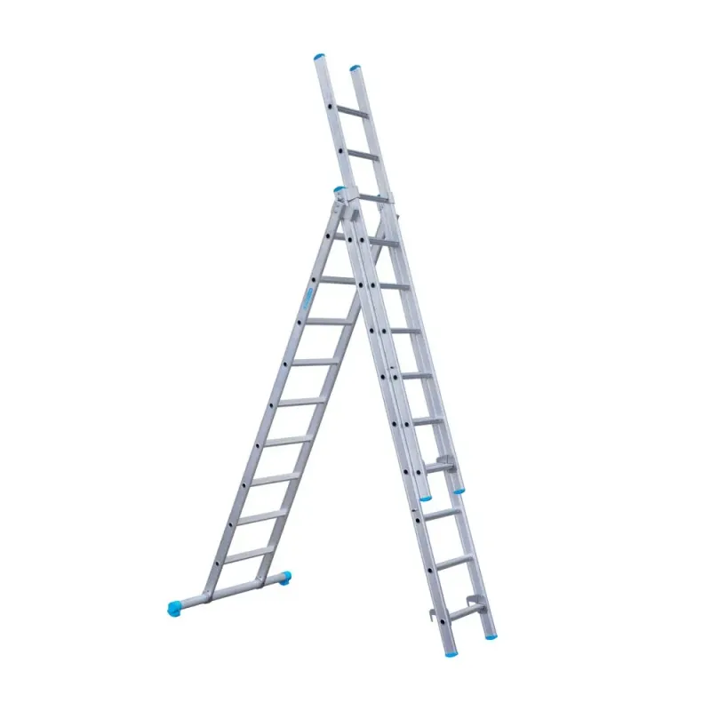 Stabilna drabina trzyelementowa Eurostairs (Euroscaffold) 3 x 9 - wysokość robocza do 6,5 m