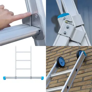 Stabilna drabina trzyelementowa Eurostairs (Euroscaffold) 3 x 10 - wysokość robocza do 7,25 m