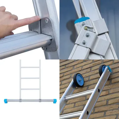 Stabilna drabina trzyelementowa Eurostairs (Euroscaffold) 3 x 10 - wysokość robocza do 7,25 m
