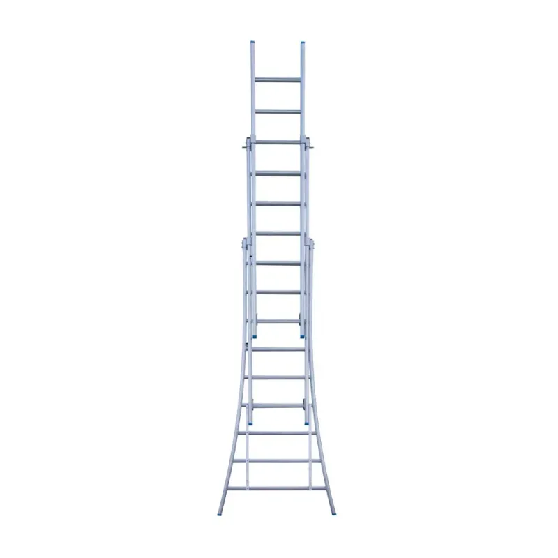 Drabina wygięta trzyelementowa Eurostairs (Euroscaffold) 3 x 9 - wysokość robocza do 6,5 m