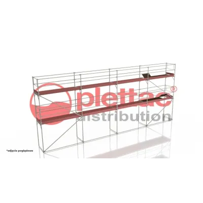Rusztowanie elewacyjne Plettac PD70 - pole 2,5 m - 25 m x 6 m - 150 m2 roboczo